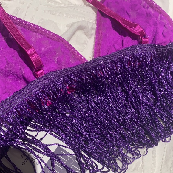 Rare NWT Hanky Panky after midnight purple tassel & lace bralette - Picture 13 of 13